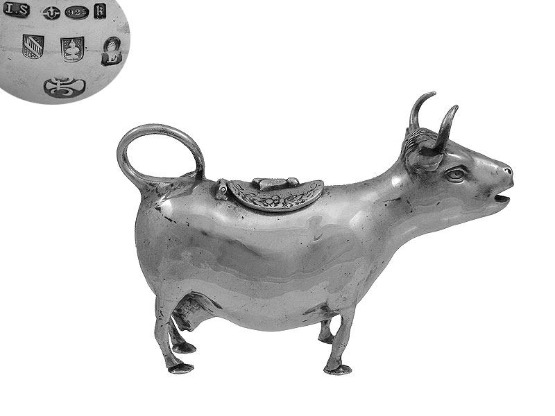 Sterling Silver Cow Cream Jug 1925 - Picture 1 of 2