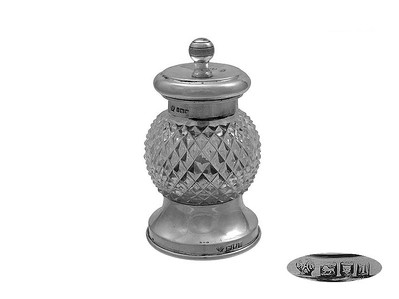 antique silver pepper grinder