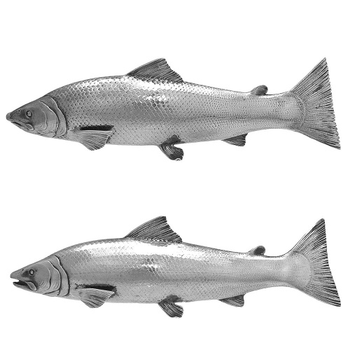 Pair of Sterling Silver Salmon 1932