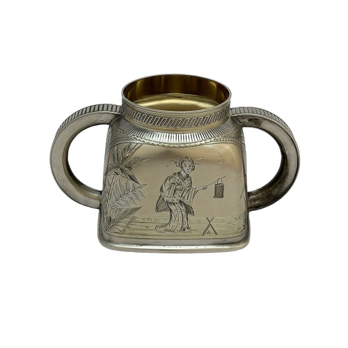 Silver ''Aesthetic'' Engraved Sugar Bowl Gorham 1880