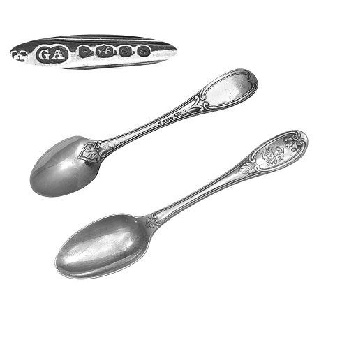 Set of 6 Wellington Pattern Tea Spoons 1849