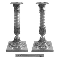 Pair of German  Silver Candlesticks Berlin 1830