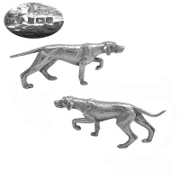 Pair of Sterling Silver Dogs, Pointers, Asprey 1995