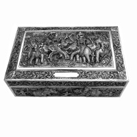 Large Burmese Silver Cigar Box 1850