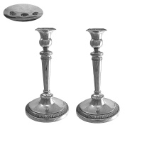 Pair of Italian Solid Silver Candlesticks 1930