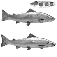 Pair of Sterling Silver Salmon 1932
