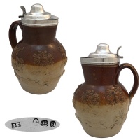 Georgian Silver and Stoneware Beer Jug 1795